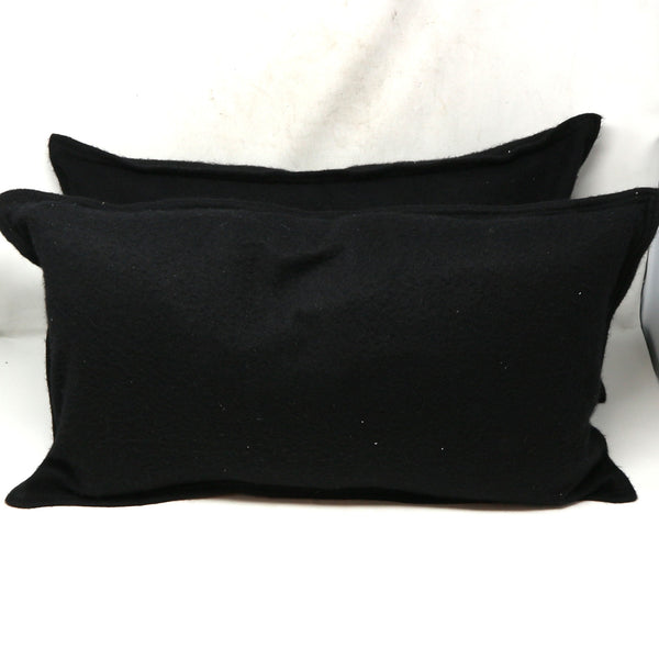 RH Pair Black Cashmere Down Lumbar Pillows