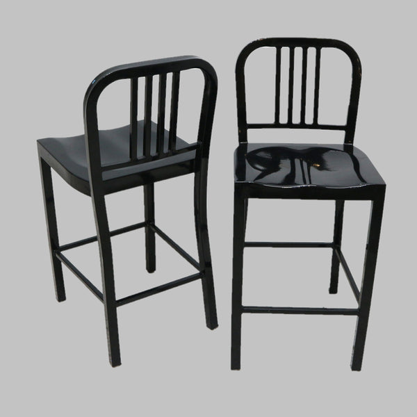 Set 6 Black Metal Counter Stools