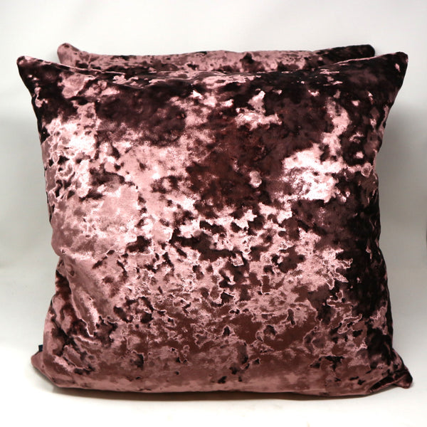 Pair of Purple Crushed Velvet Down Pillows