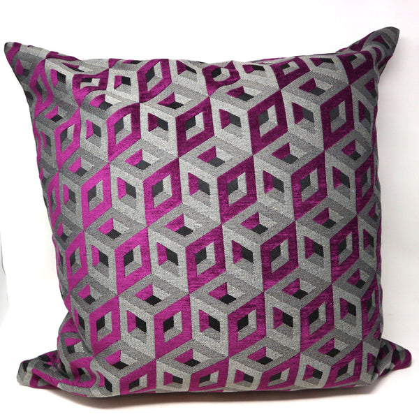 Pair of Geometric Purple Down Pillows