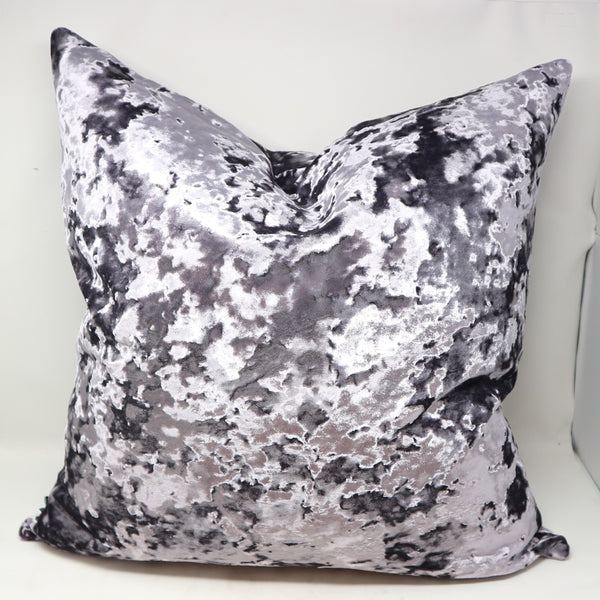 Pair of Lilac Purple Crushed Velvet Down Pillows