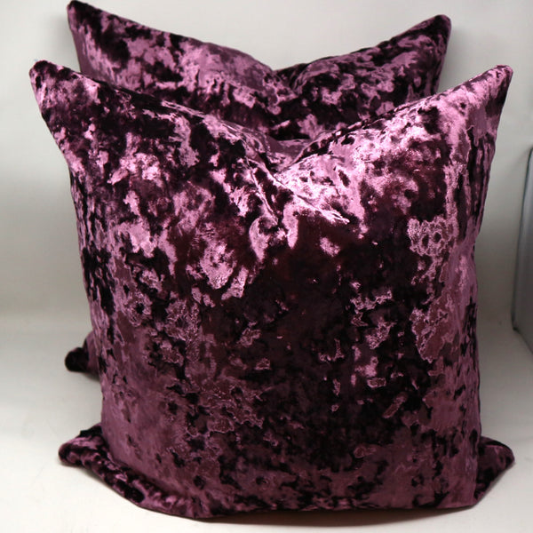 Pair of Electric Purple Velvet Down Pillows