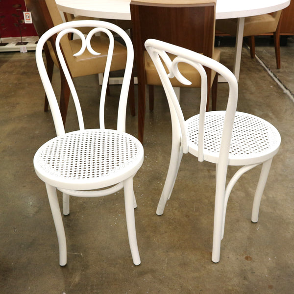 Set of 4 Antique FMG White Bentwood Chairs