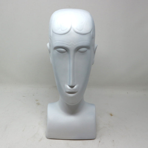 Matte White Ceramic Male Bust