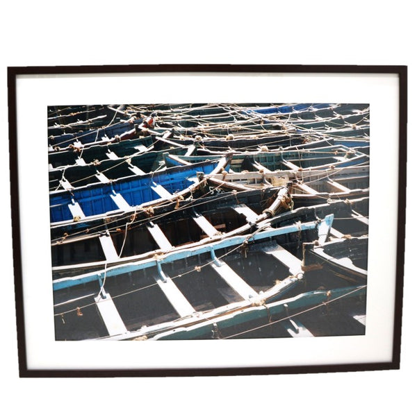 Framed Photograph of Fishing Boats