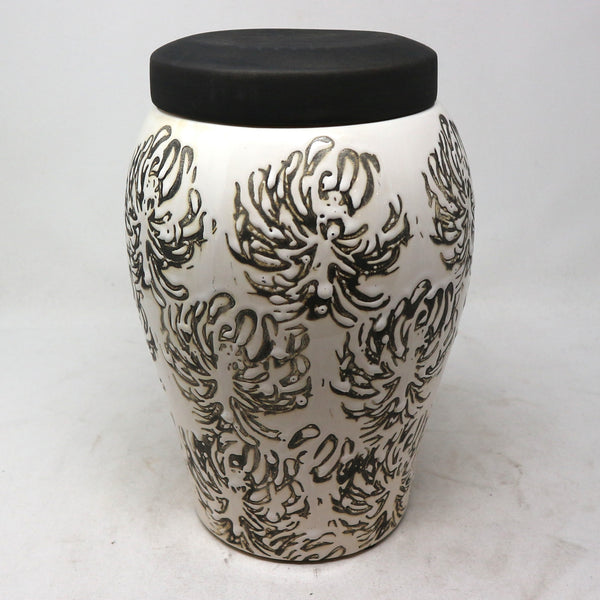 Lidded Cream Embossed Container