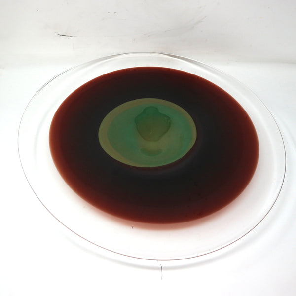 Red & Green Art Glass Wall/Table Plate by Blake Boettcher