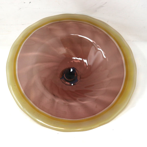 Amethyst & Yellow Art Glass Wall Plate by Blake Boettcher
