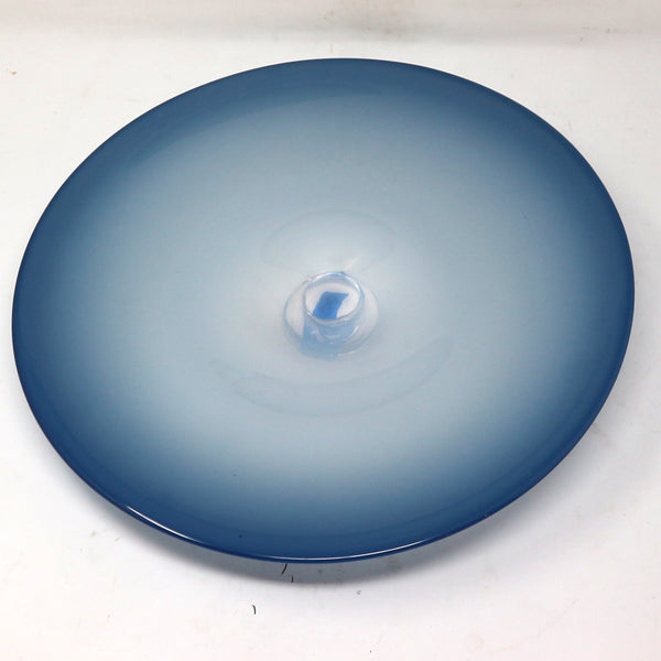 Blue Ombre Art Glass Wall Plate by B. Boettcher