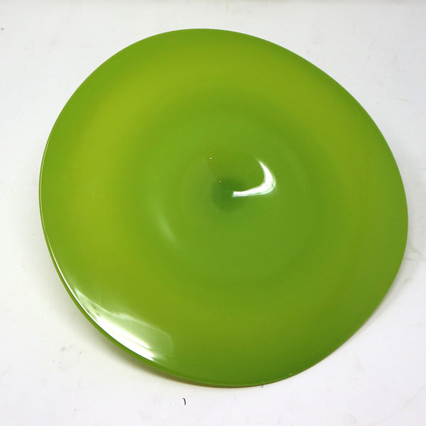 Lime Green Art Glass Wall Plate by B. Boettcher