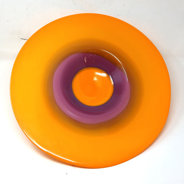 Orange & Purple Art Glass Wall Plate by Blake Boettcher