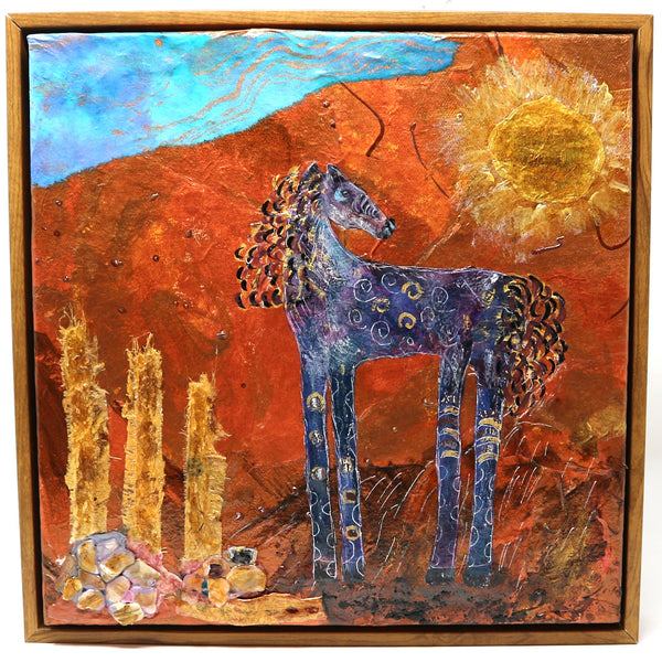 “Copernicus” by Beverly Calton Framed Mixed Media on Canvas