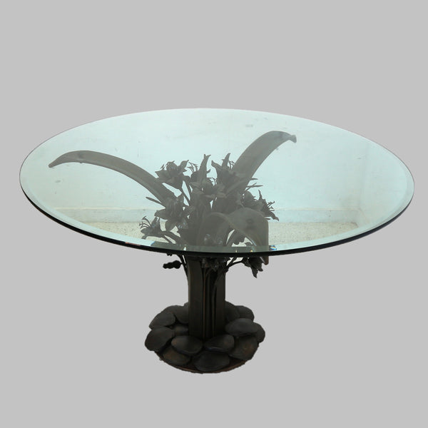 Lily Bronze & Glass Dining Table by Jeff Fetty