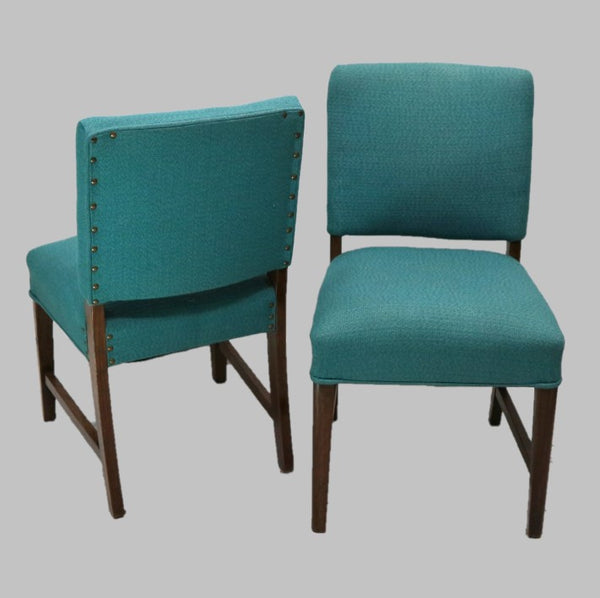 Set of 6 Vintage Teal Dining Chairs