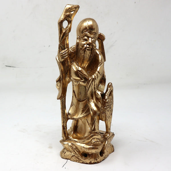 Wooden Carved Shou Lao Longevity Deity
