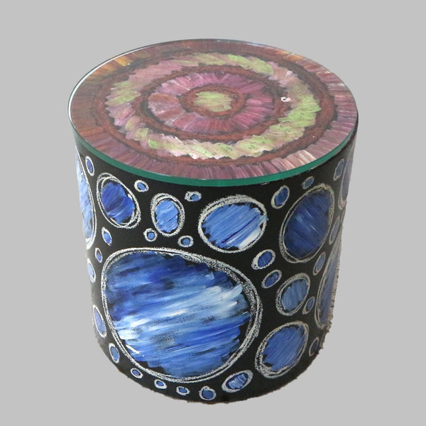 Art Side Table w/ Glass Top