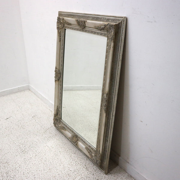 Ornate Sliver Framed Beveled Mirror