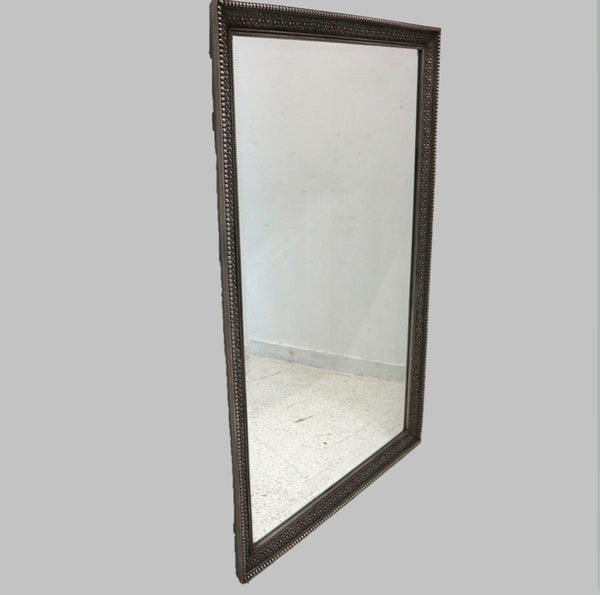 Silver Floral Framed Mirror w/ Beveled Edge