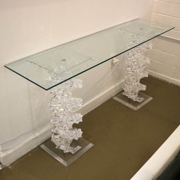 Vintage Muniz Spiral Acrylic Console Table