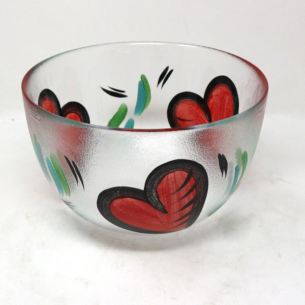 “Hearts” Kosta Boda Glass Bowl