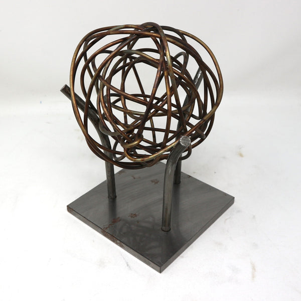 Copper Metal Sphere on Steel Stand