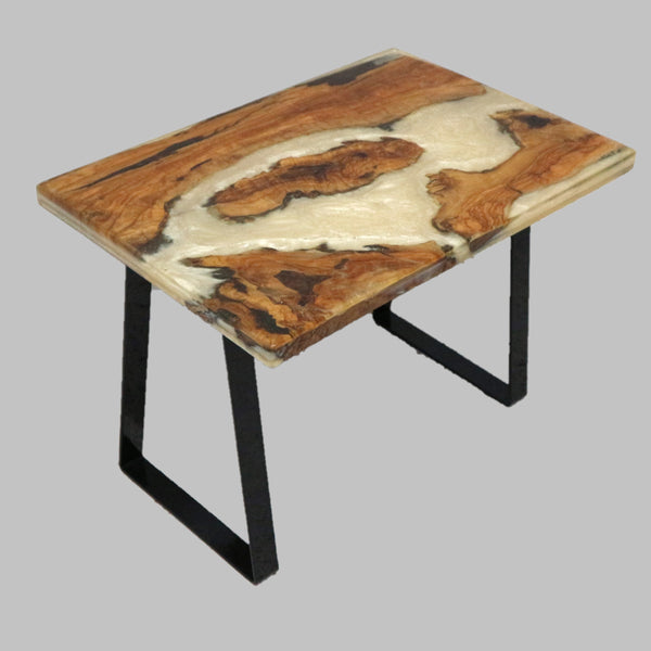 Custom Epoxy & Wood Side Table