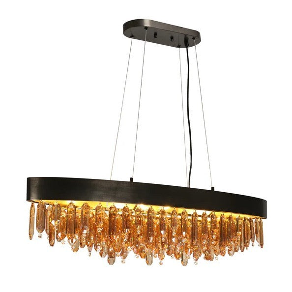 LNC Palicourea 10-Light Brass Oval Chandelier