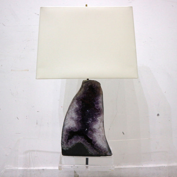 Amethyst Cathedral Lamp on Double Stacked Acrylic
