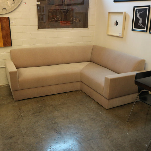 Custom Garde Tan Mohair Sectional