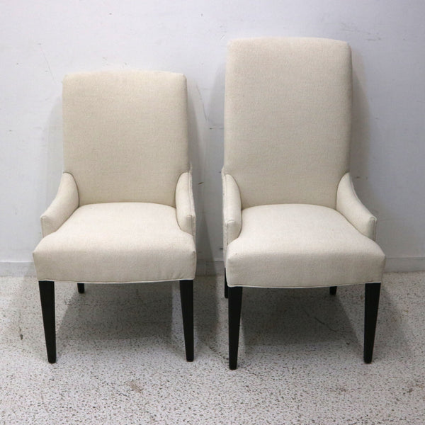 Set of 8 Arhaus Platinum & Rhen Dining Chairs in Crushing Snow & Cuddle Natural