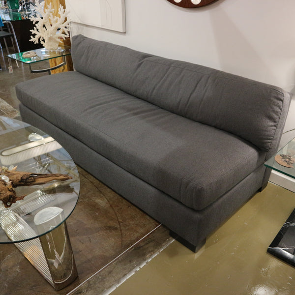 Holly Hunt Charcoal Upholstered Armless Sofa