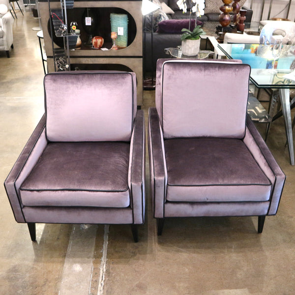 Set of 2 MCM Edward Wormley Aubergine Chairs