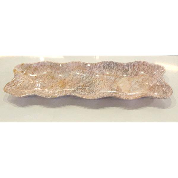 Pink Onyx Stone Boat Bowl