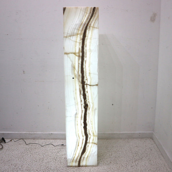 Onyx Floor Lamp White w/ Grey Vein