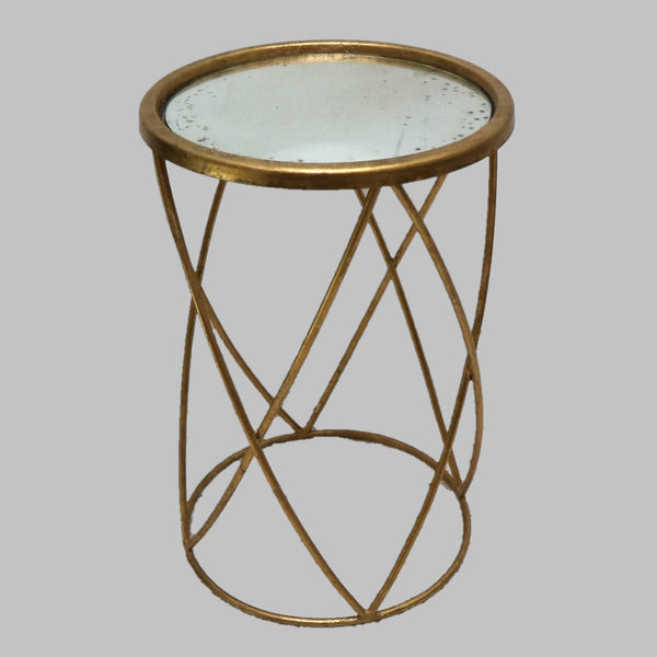 Gold Leaf & Mercury Glass Top Side Table