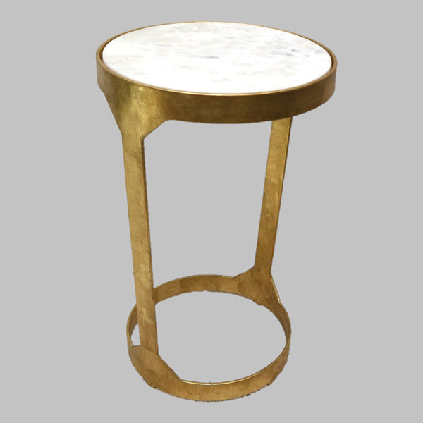 Gold Leaf & Marble Top Side Table