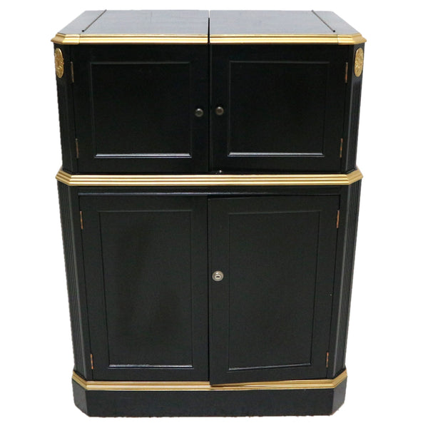 Antique Black Lacquer Bar Cabinet