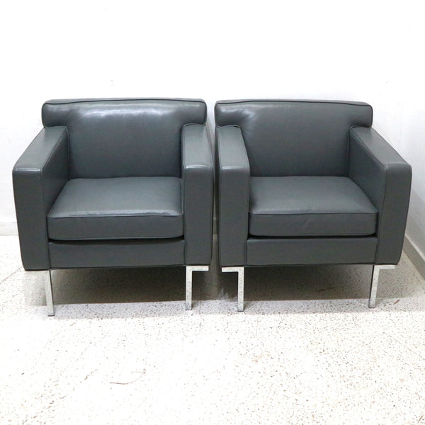 Pair of Theater American Leather Armchair (2-Pairs Available)