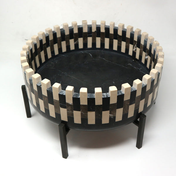 Black Label Domino Marble Cachepot Bowl