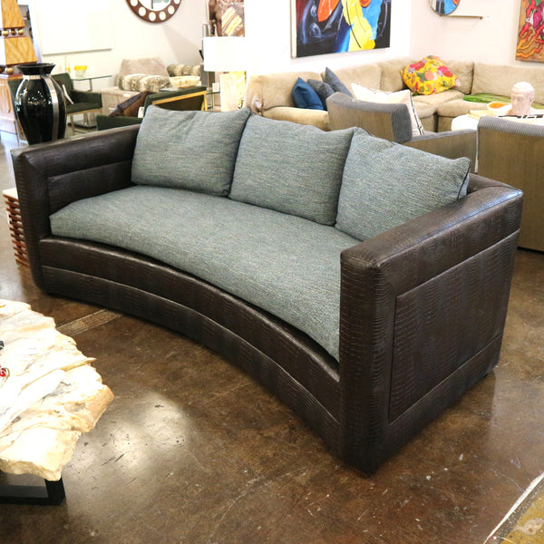 Custom Kravet Harmony Two-Tone Embossed Croc Sofa