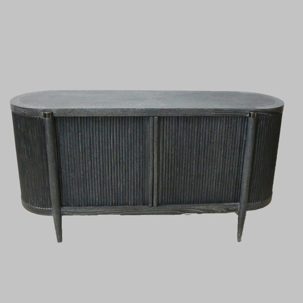 Uttermost Black Ceruse Tambour Cabinet