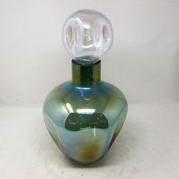 Iridescent Glass Vase w/ Lid