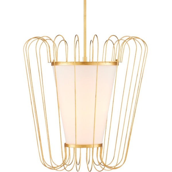 Currey & Co. Postscript Gold Leaf Pendant