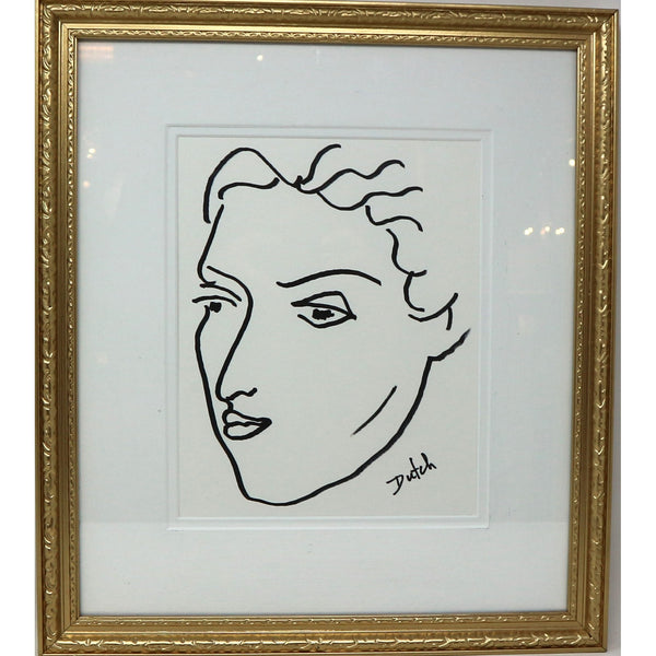 “The Thinker!” Original Art Framed Ink on Paper