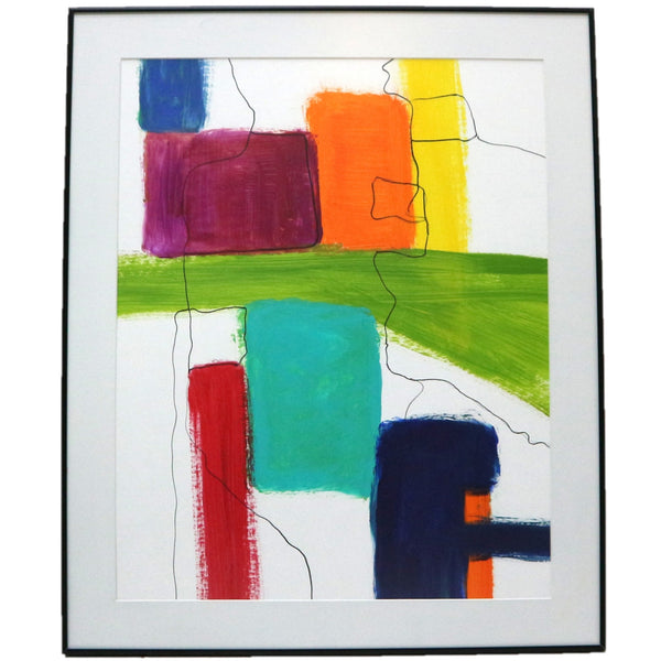 “Block Party” Framed Original Acrylic on Canvas