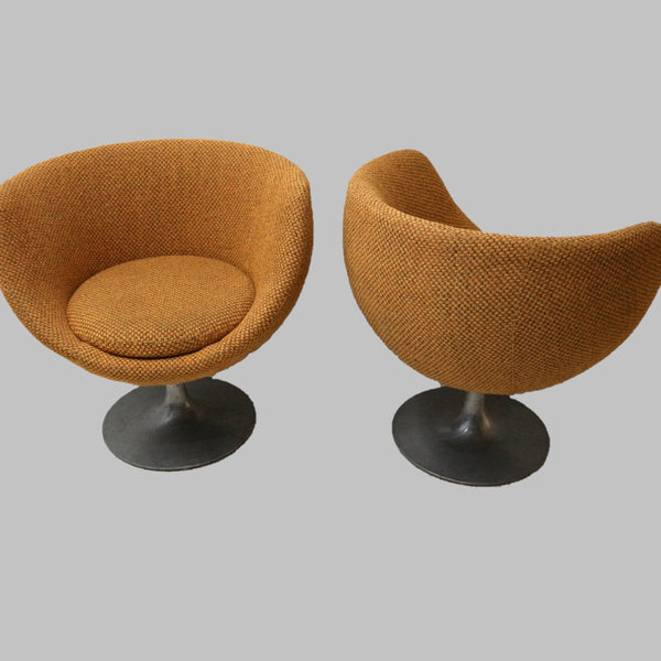 Vintage Burris Swivel Chairs on Tulip Base