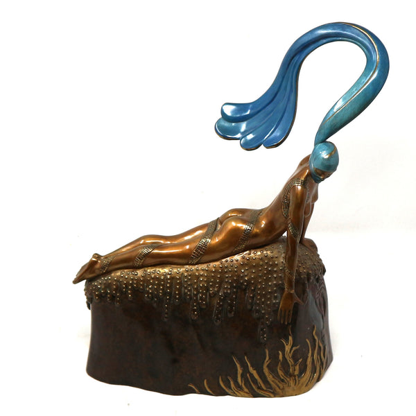 “French Rooster” Erte Repro Bronze Sculpture Stamped