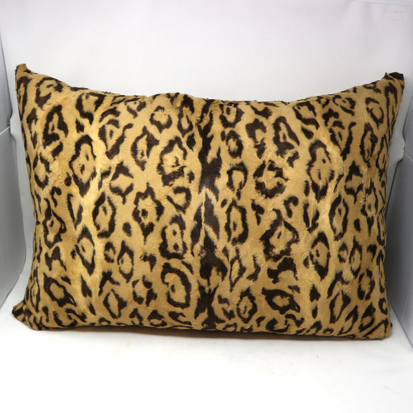 Pair of Leopard Fur Down Filled Pillows