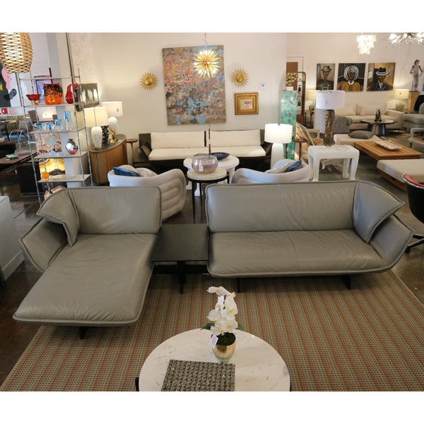 Cassina Beam Gray Leather Sectional w/ Table