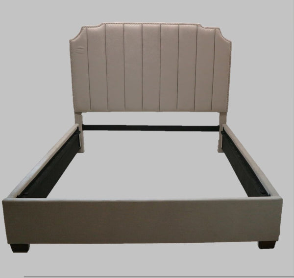 King Upholstered Channel Bed w/ Nail Heads